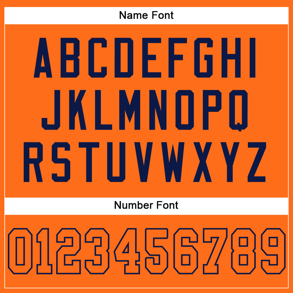Custom Orange Orange-Navy Mesh Authentic Football Jersey view 4