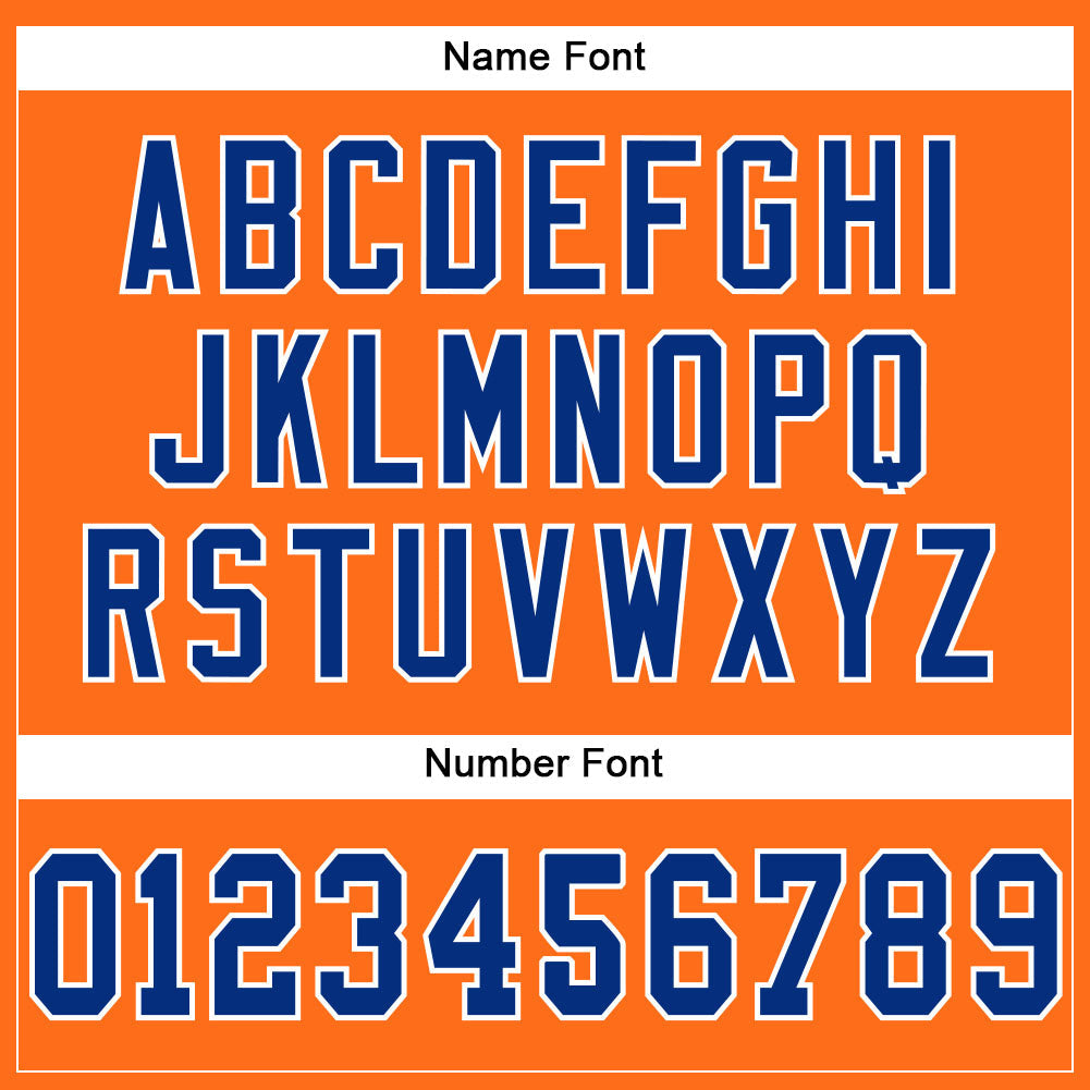 Custom Orange Royal-White Mesh Authentic Football Jersey view 5