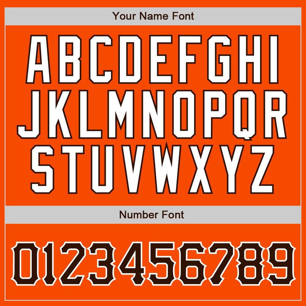 Custom Orange White Pinstripe Brown-White Authentic Baseball Jersey view 4