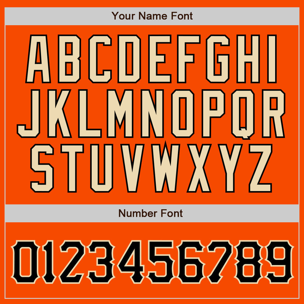 Custom Orange Black Pinstripe Black-Cream Authentic Baseball Jersey view 4
