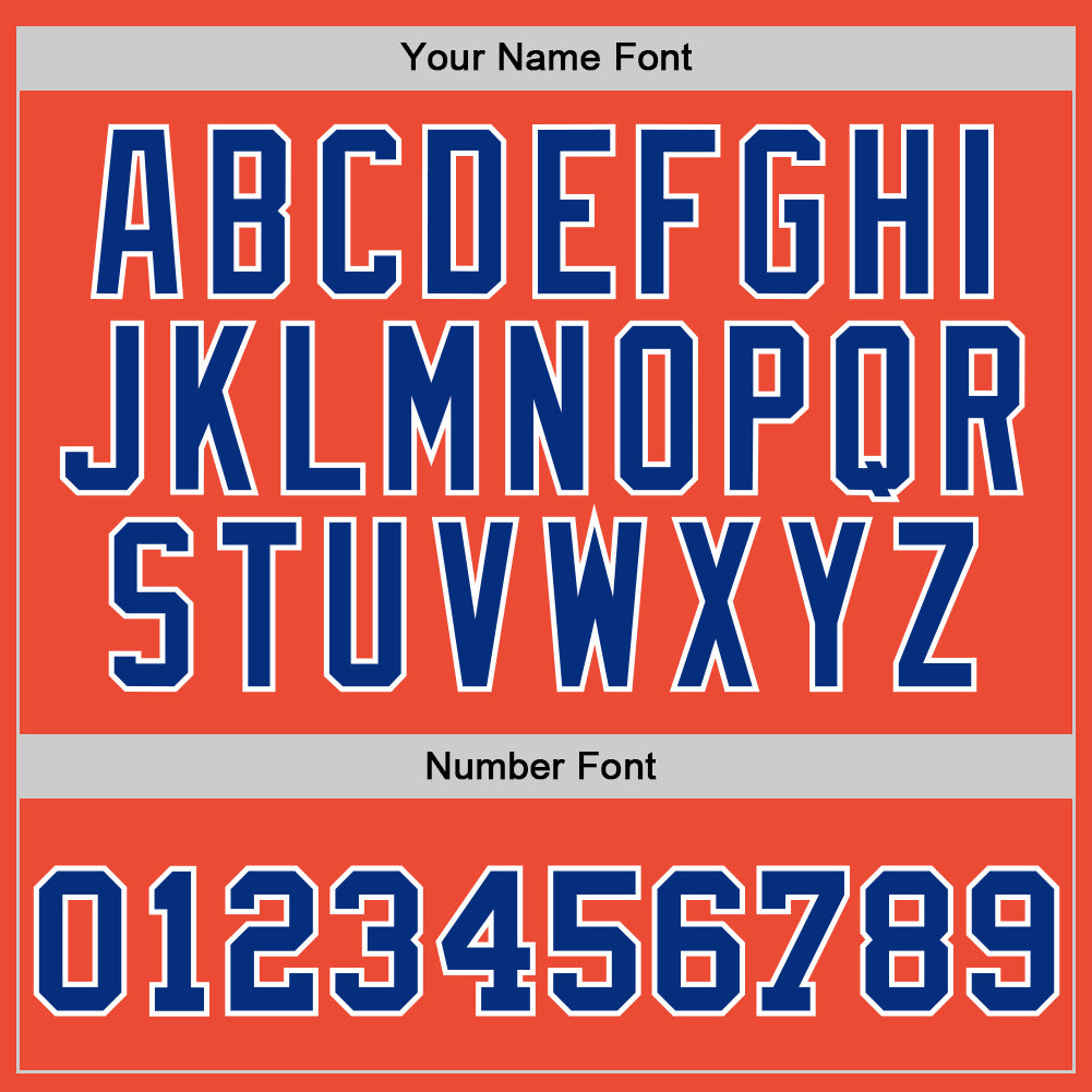 Custom Orange Royal-White Authentic Throwback Basketball Jersey view 3