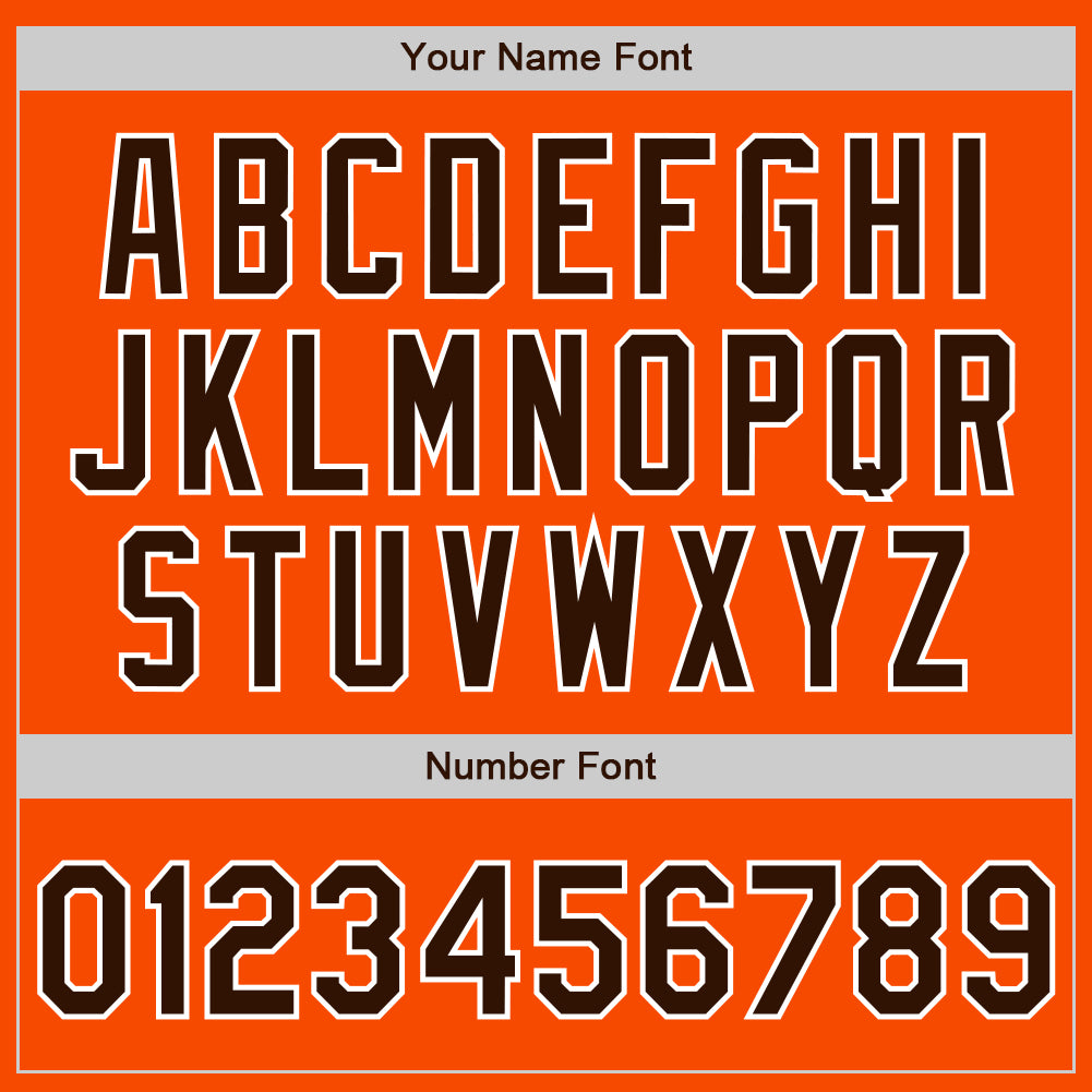 Custom Orange Brown-White Authentic Baseball Jersey view 5