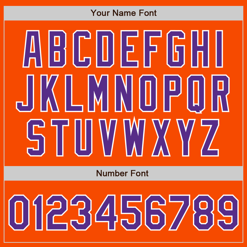 Custom Orange Purple-White Authentic Baseball Jersey view 5