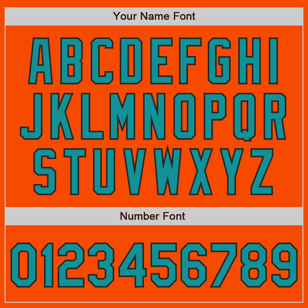 Custom Orange Teal-Black Authentic Baseball Jersey view 5