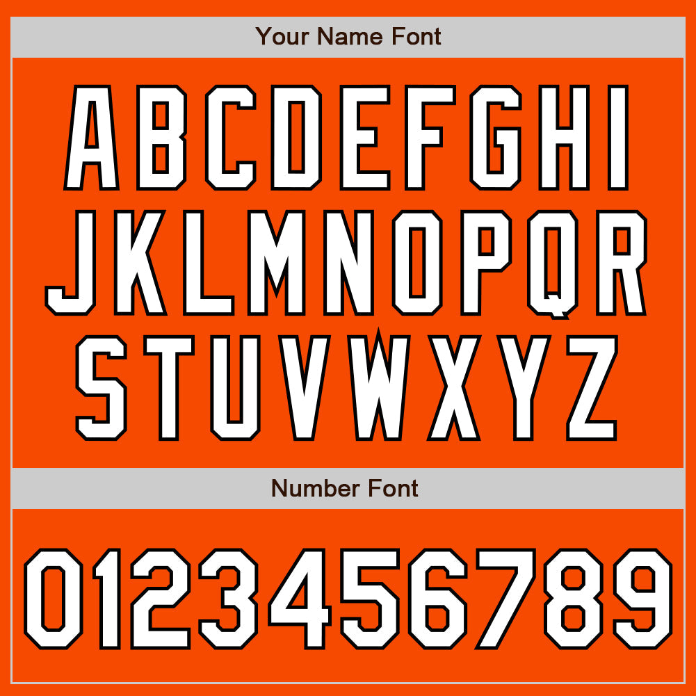 Custom Orange White-Black Authentic Baseball Jersey view 5