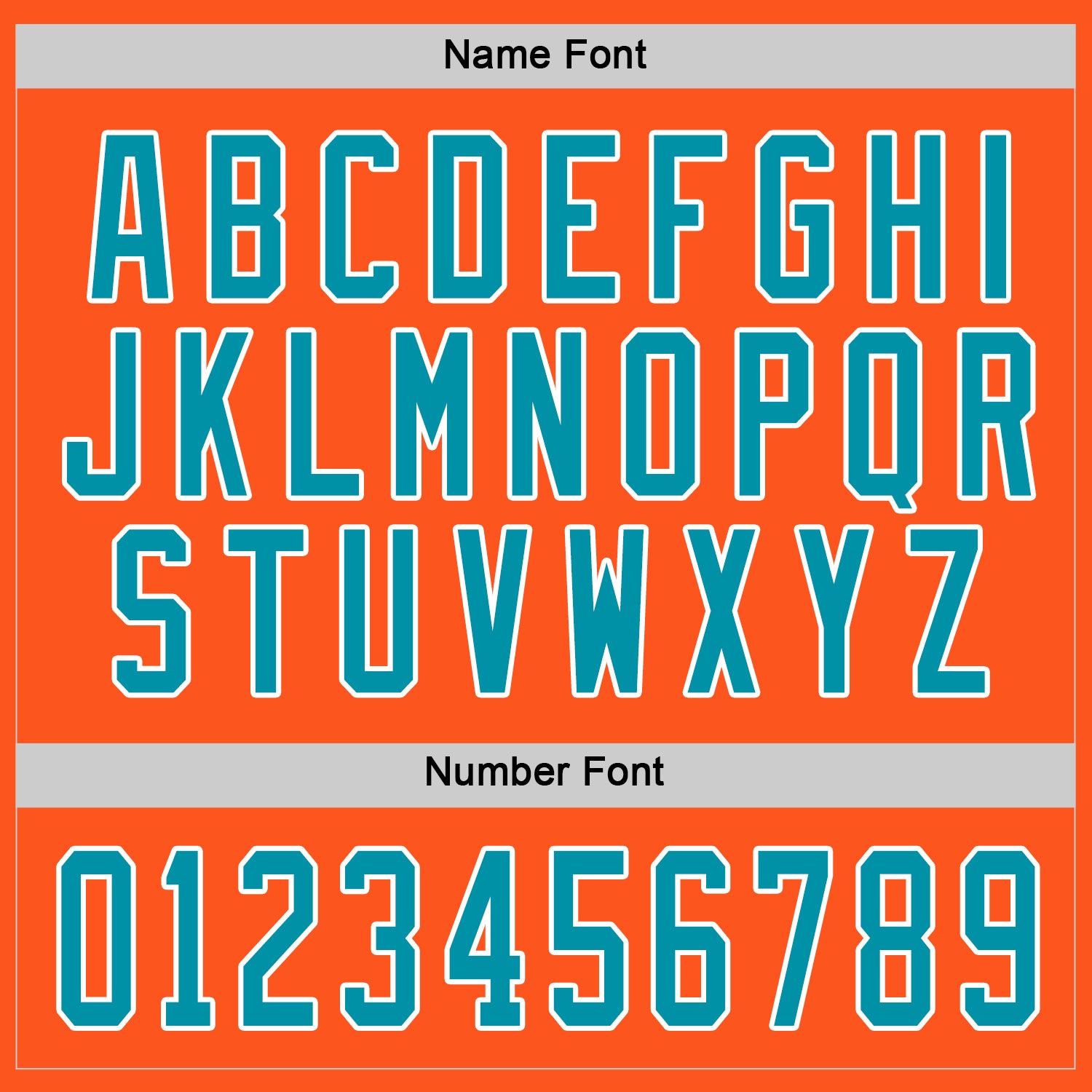 Custom Orange Teal-White Hockey Jersey view 4