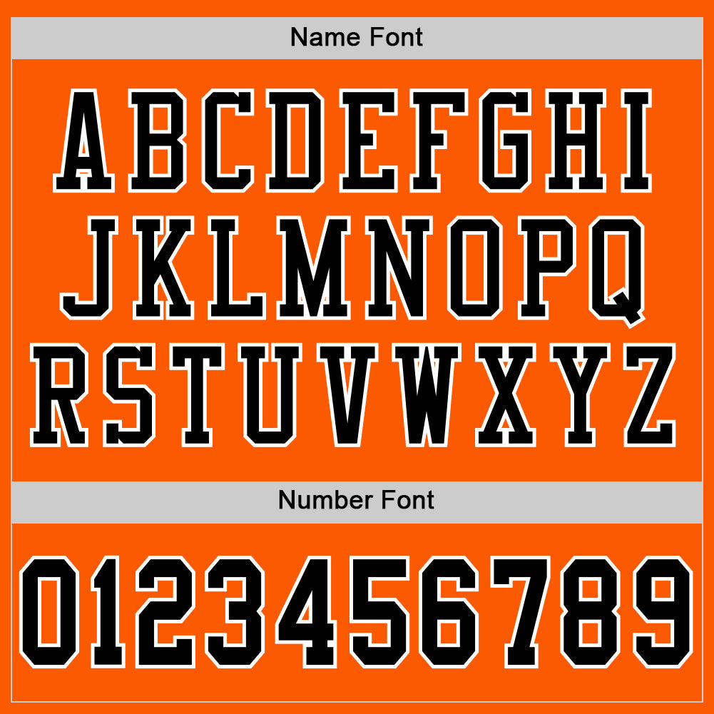 Custom Orange Black-White Mesh Authentic Football Jersey view 4