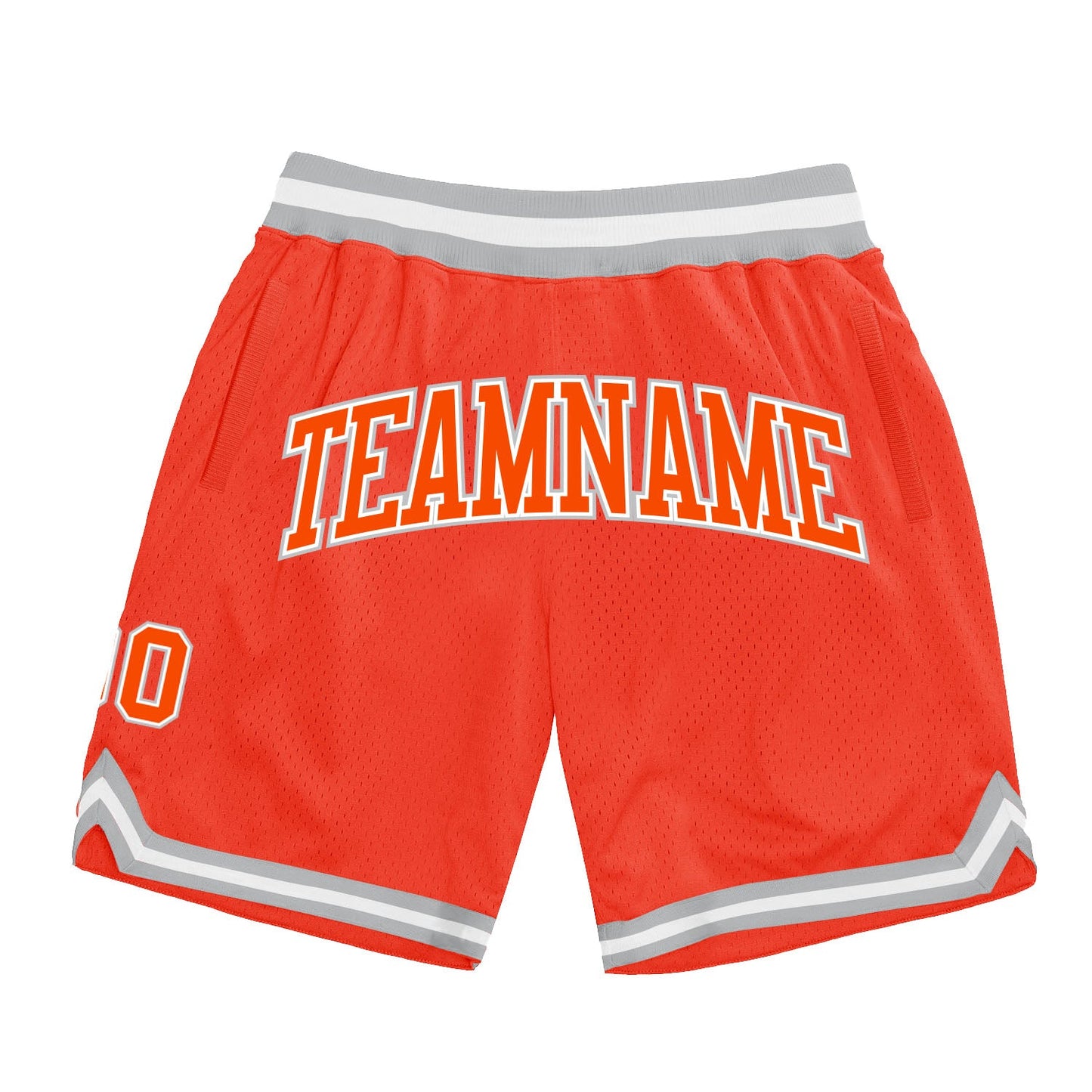 Custom Orange Orange-Gray Authentic Throwback Basketball Shorts - Main View