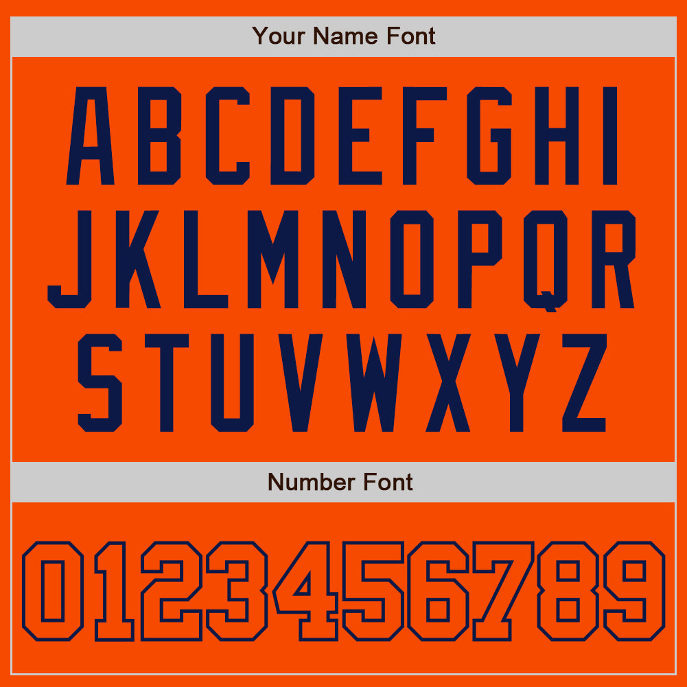 Custom Orange Orange-Navy Authentic Baseball Jersey view 5