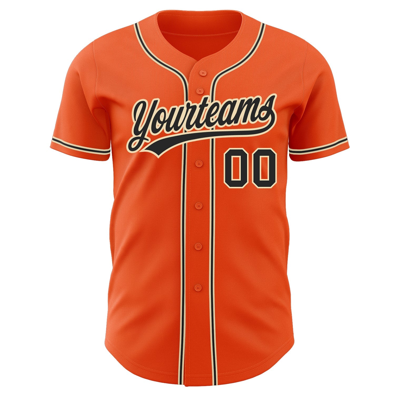 Custom Orange Black-City Cream Authentic Baseball Jersey view 2