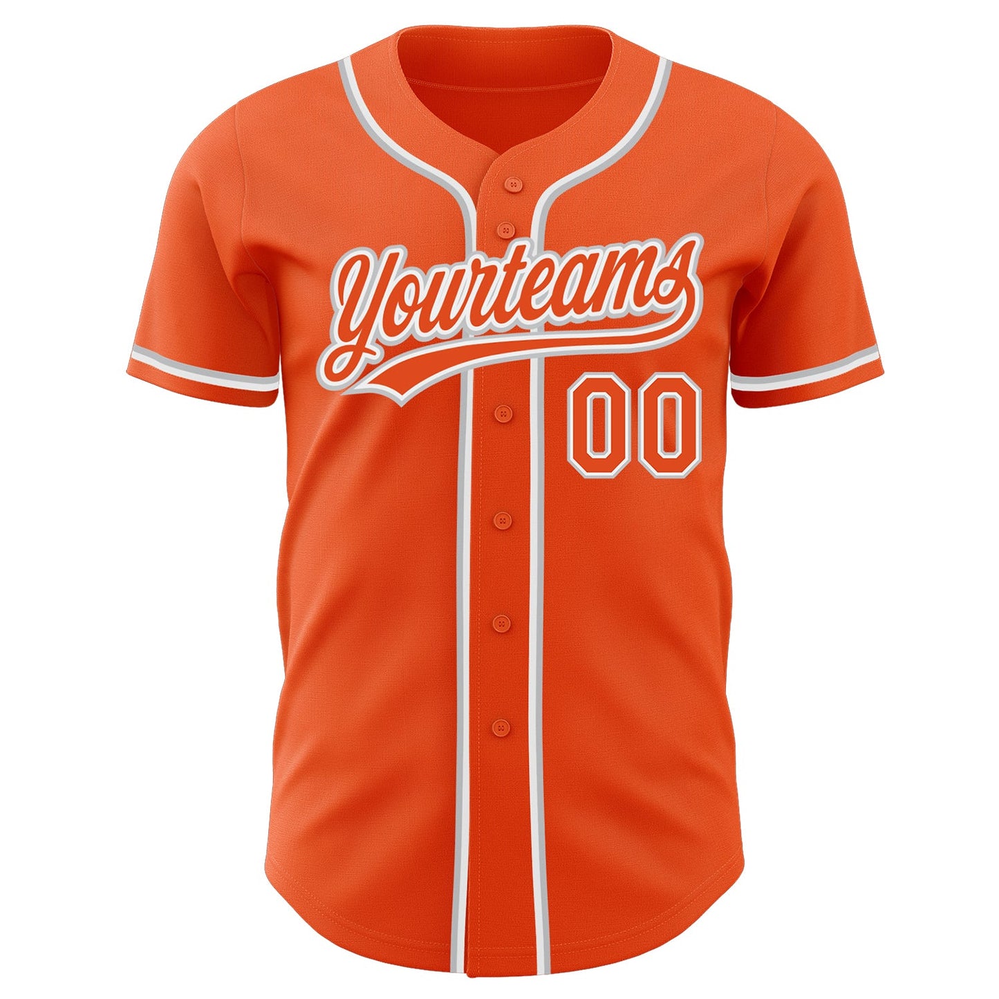 Custom Orange Orange-Gray Authentic Baseball Jersey view 3