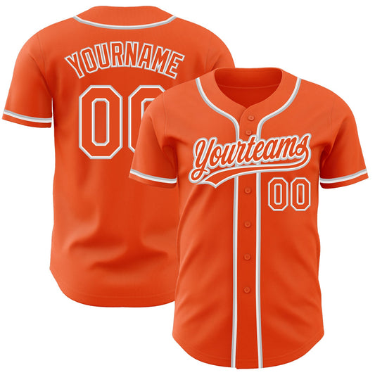 Custom Orange Orange-Gray Authentic Baseball Jersey - Main View
