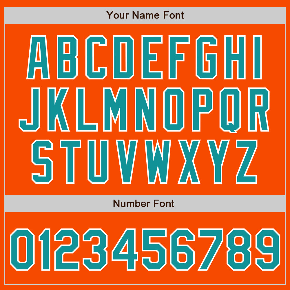 Custom Orange Teal-White Authentic Baseball Jersey view 5