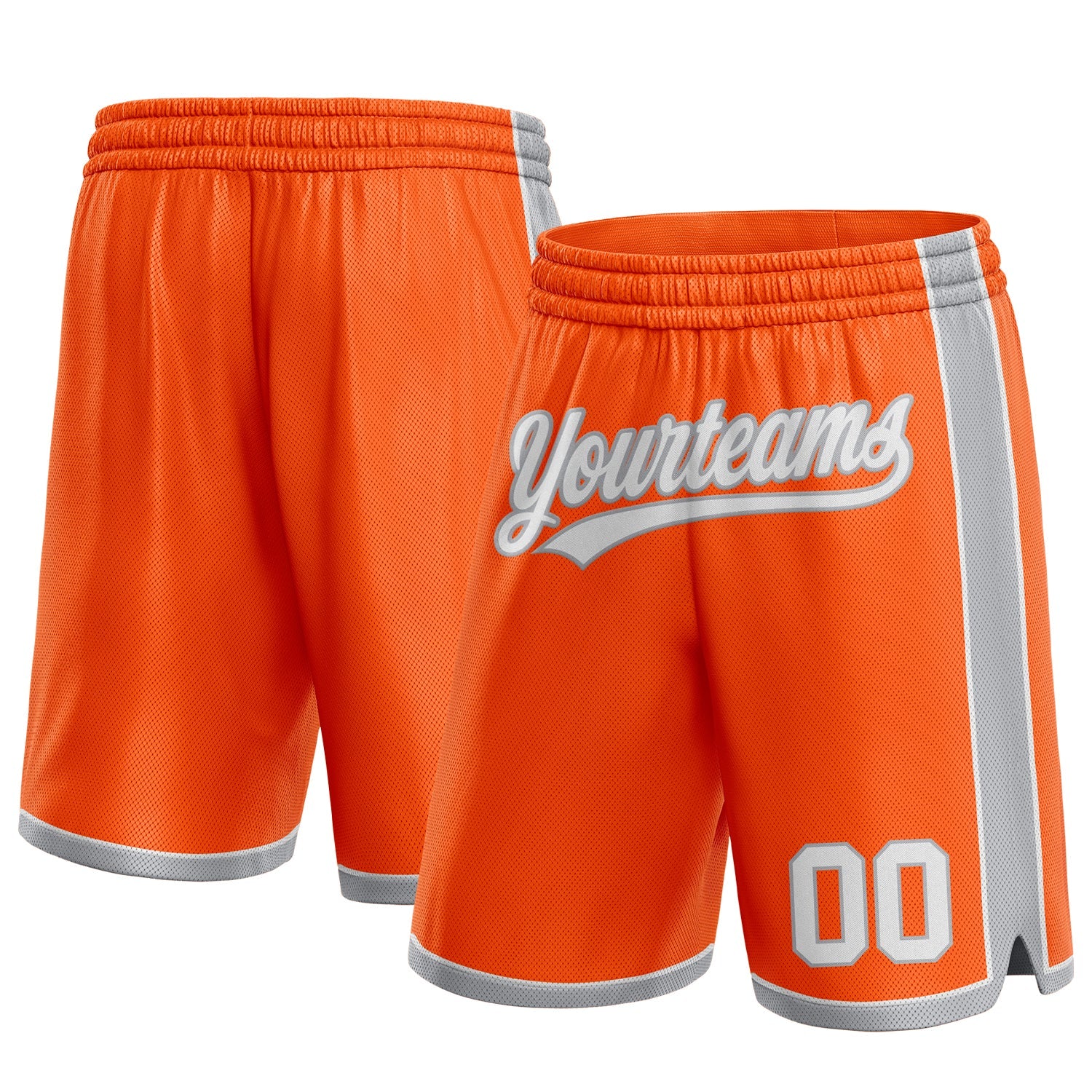 Custom Orange White-Gray Authentic Basketball Shorts - Main View