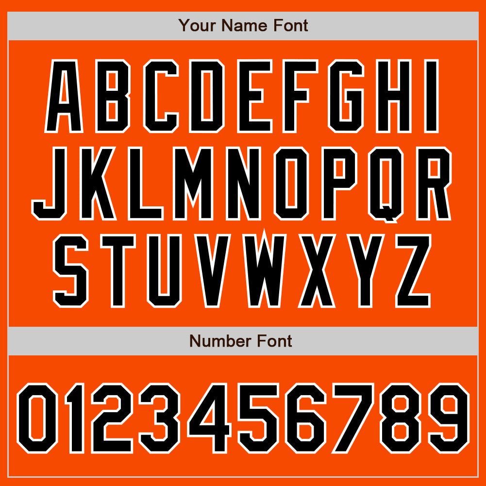 Custom Orange Black-White Authentic Baseball Jersey view 5