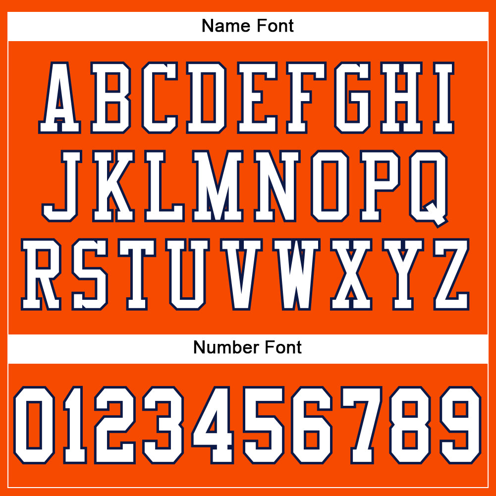 Custom Orange White-Navy Mesh Authentic Football Jersey view 4