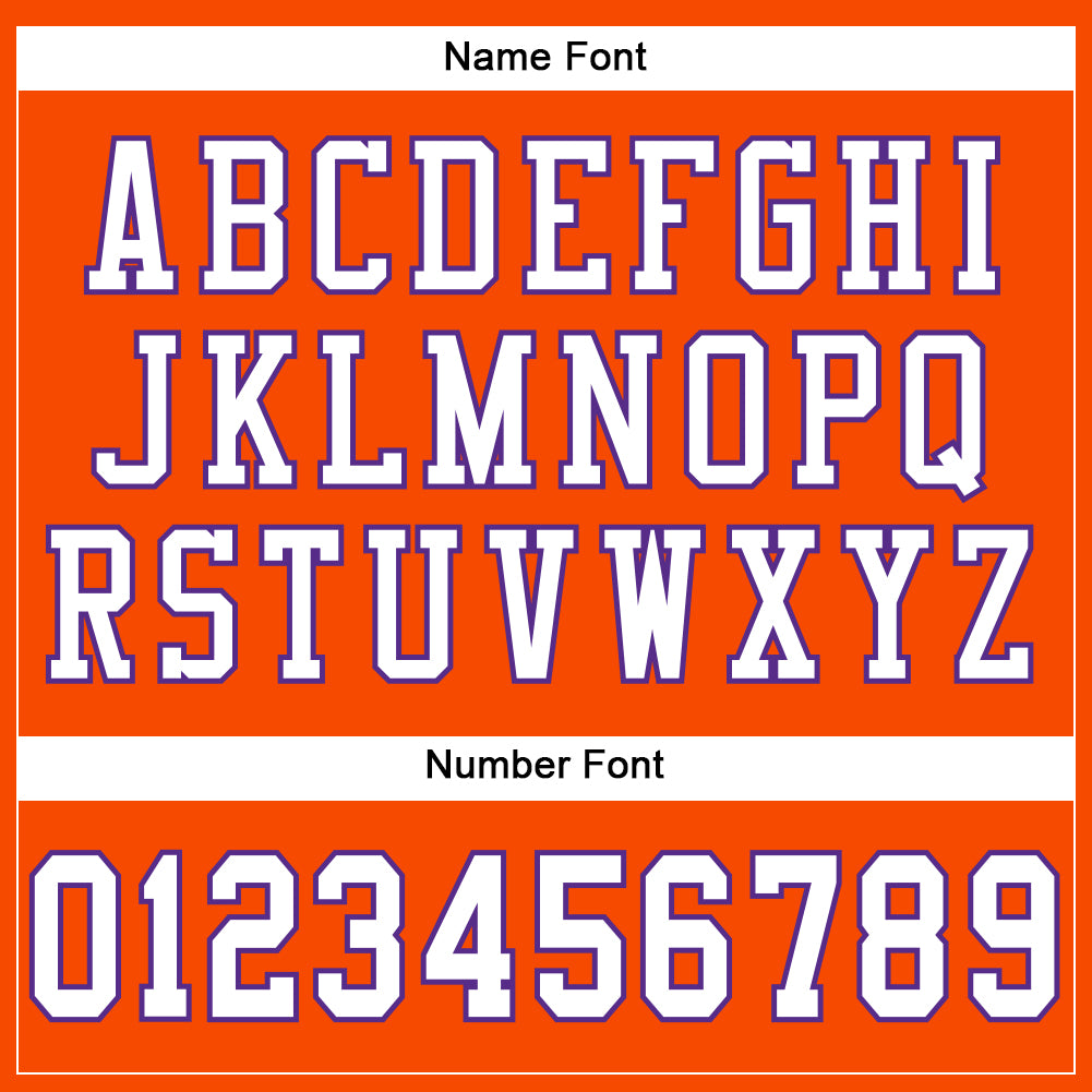 Custom Orange White-Purple Mesh Authentic Football Jersey view 4