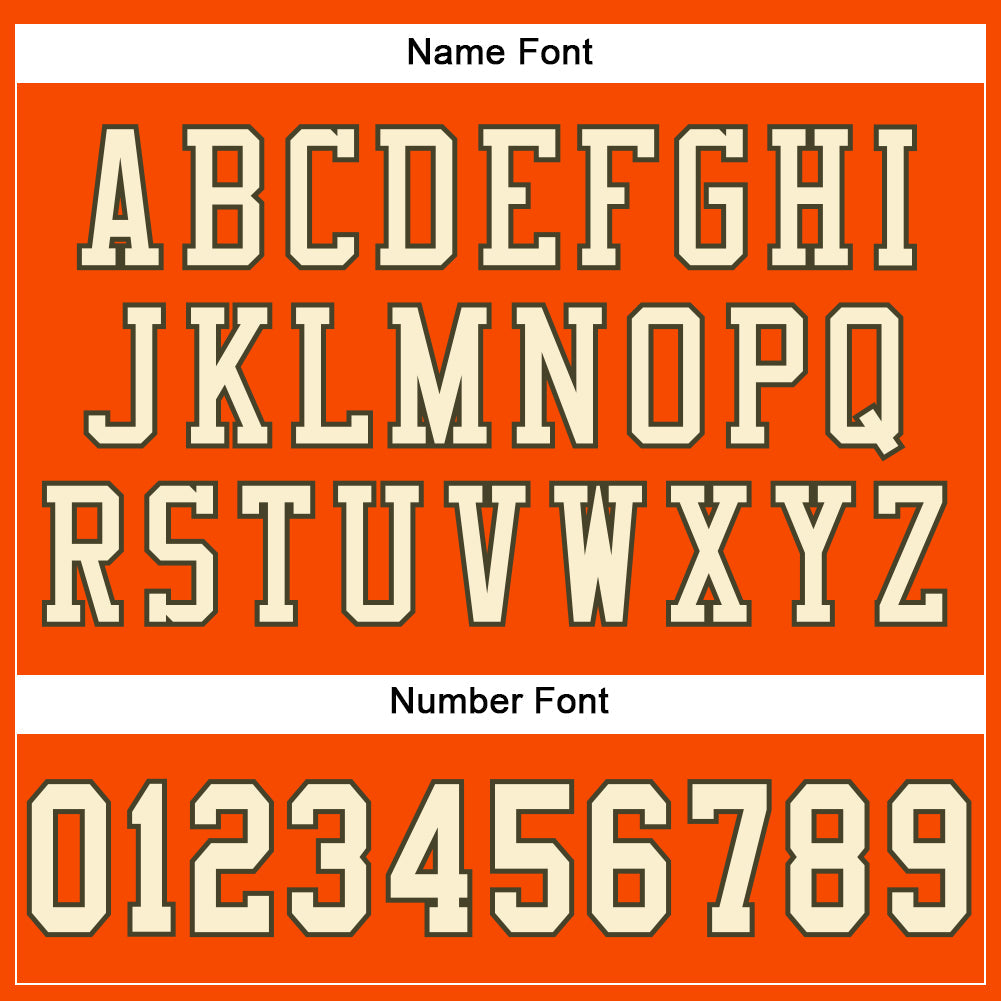 Custom Orange Cream-Olive Mesh Authentic Football Jersey view 4