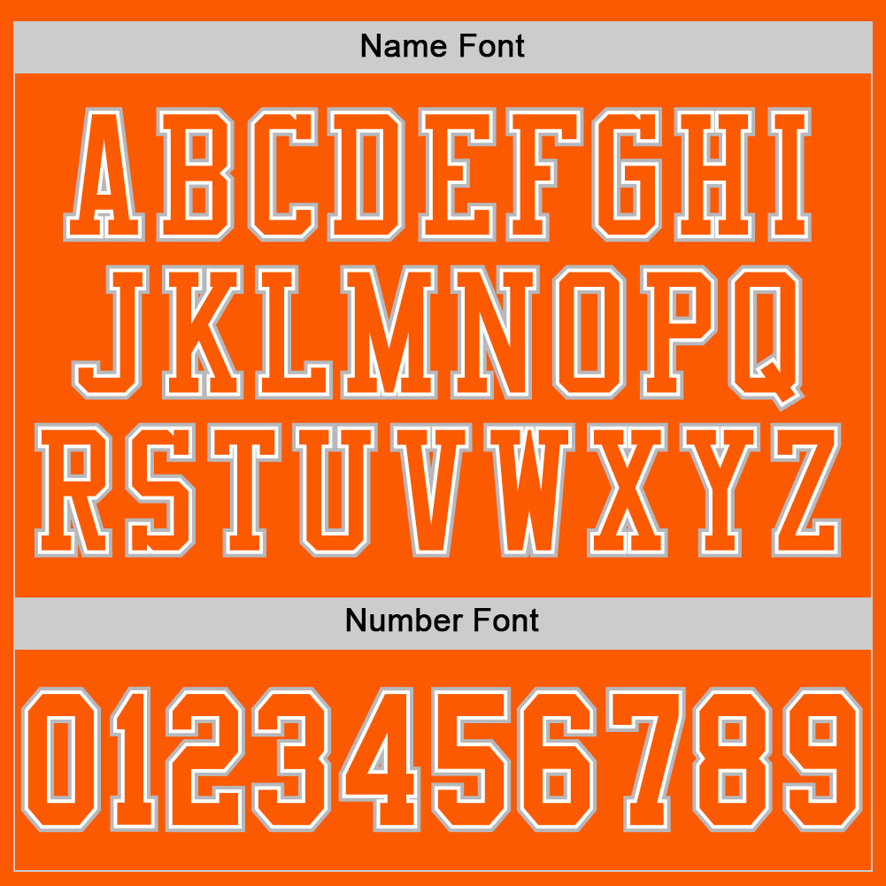 Custom Orange White-Gray Mesh Authentic Football Jersey view 4