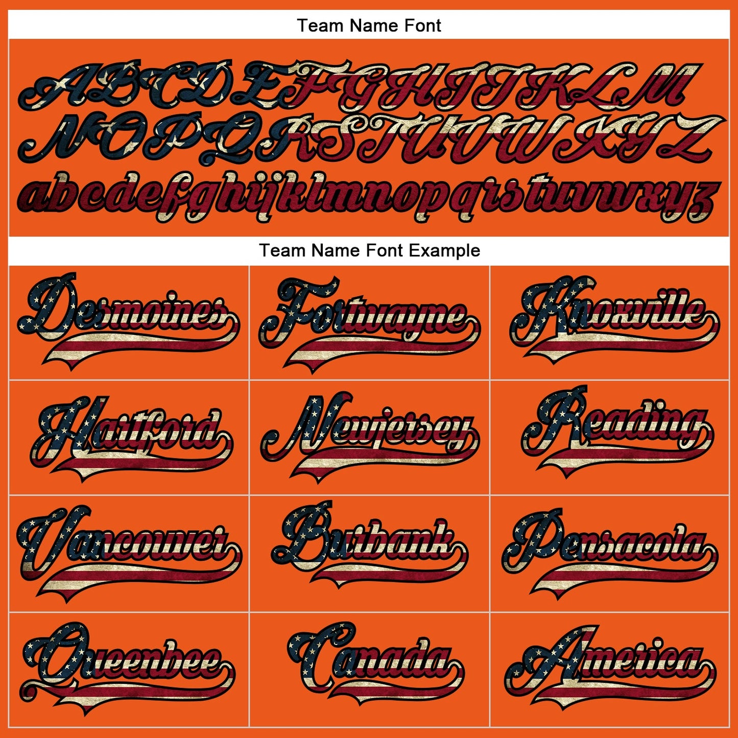 Custom Orange Vintage USA Flag Black-Cream Hockey Lace Neck Jersey view 4