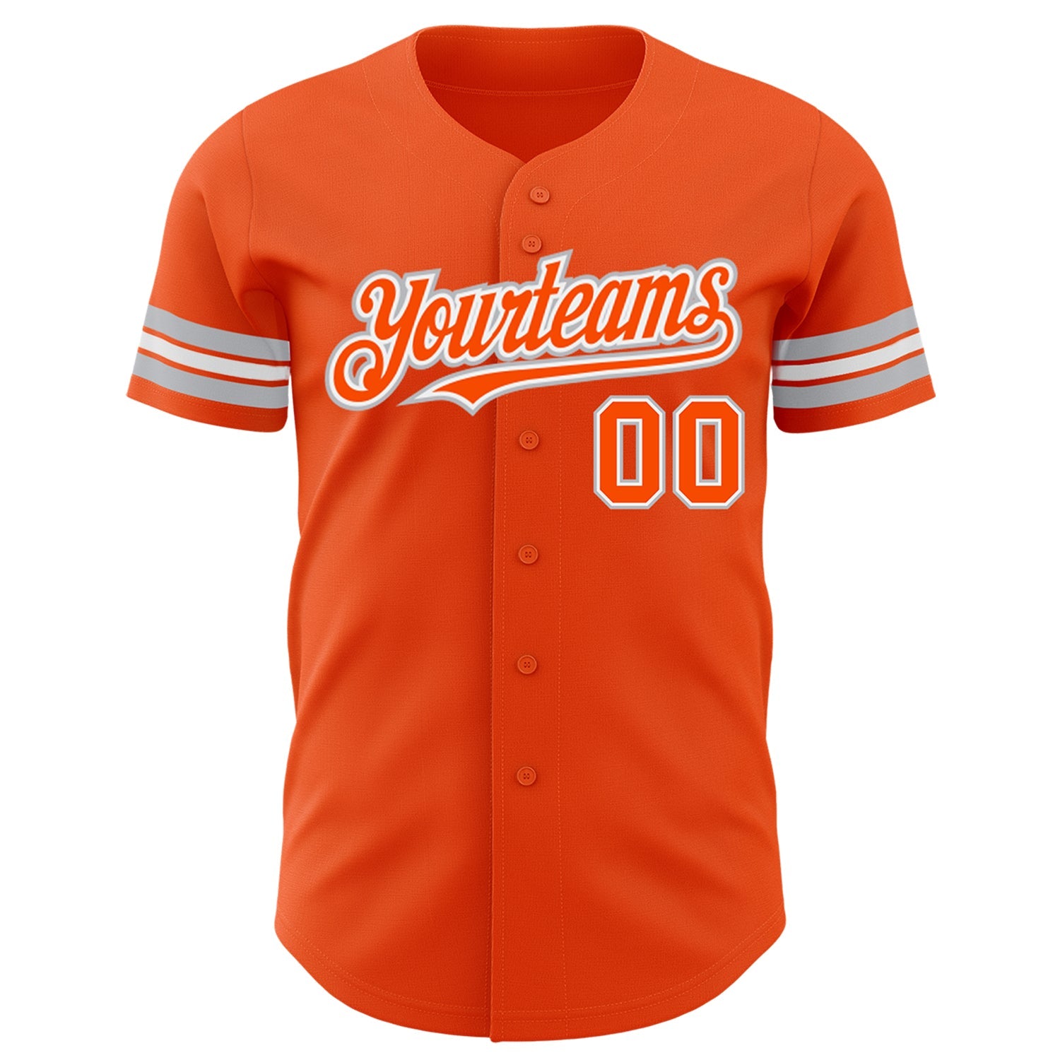 Custom Orange White-Gray Authentic Baseball Jersey view 2