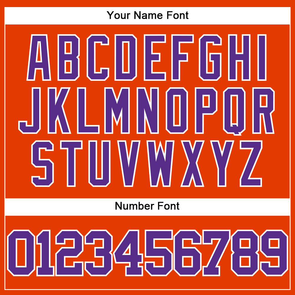 Custom Orange Purple-White Authentic Baseball Jersey view 5