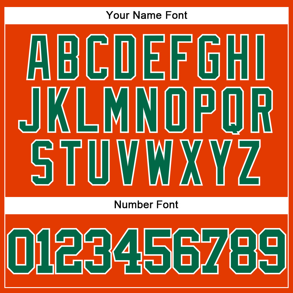 Custom Orange Kelly Green-White Authentic Baseball Jersey view 5
