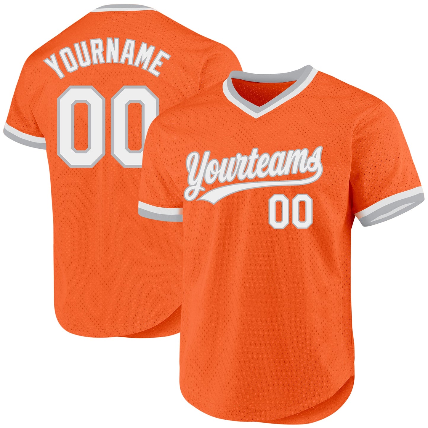 Custom Orange White-Gray Authentic Throwback Baseball Jersey - Main View