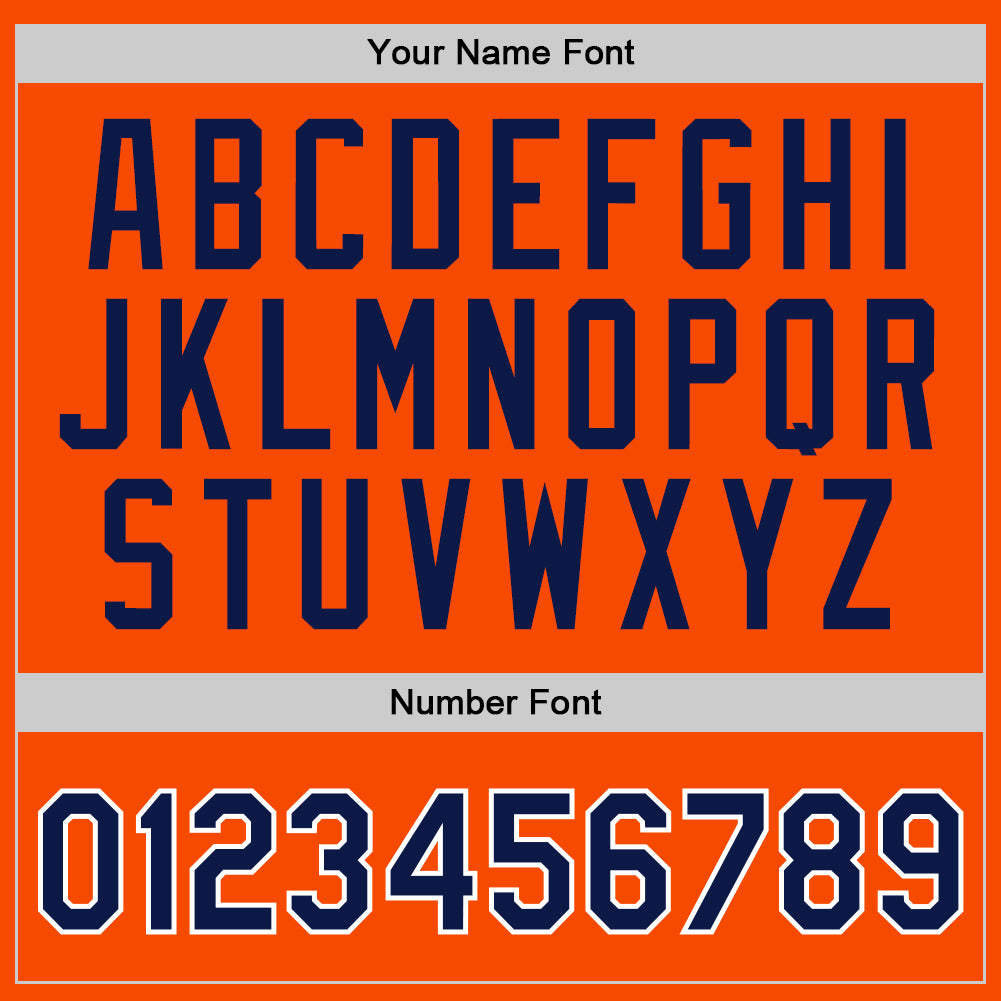 Custom Orange Navy-White Authentic Throwback Basketball Jersey view 4
