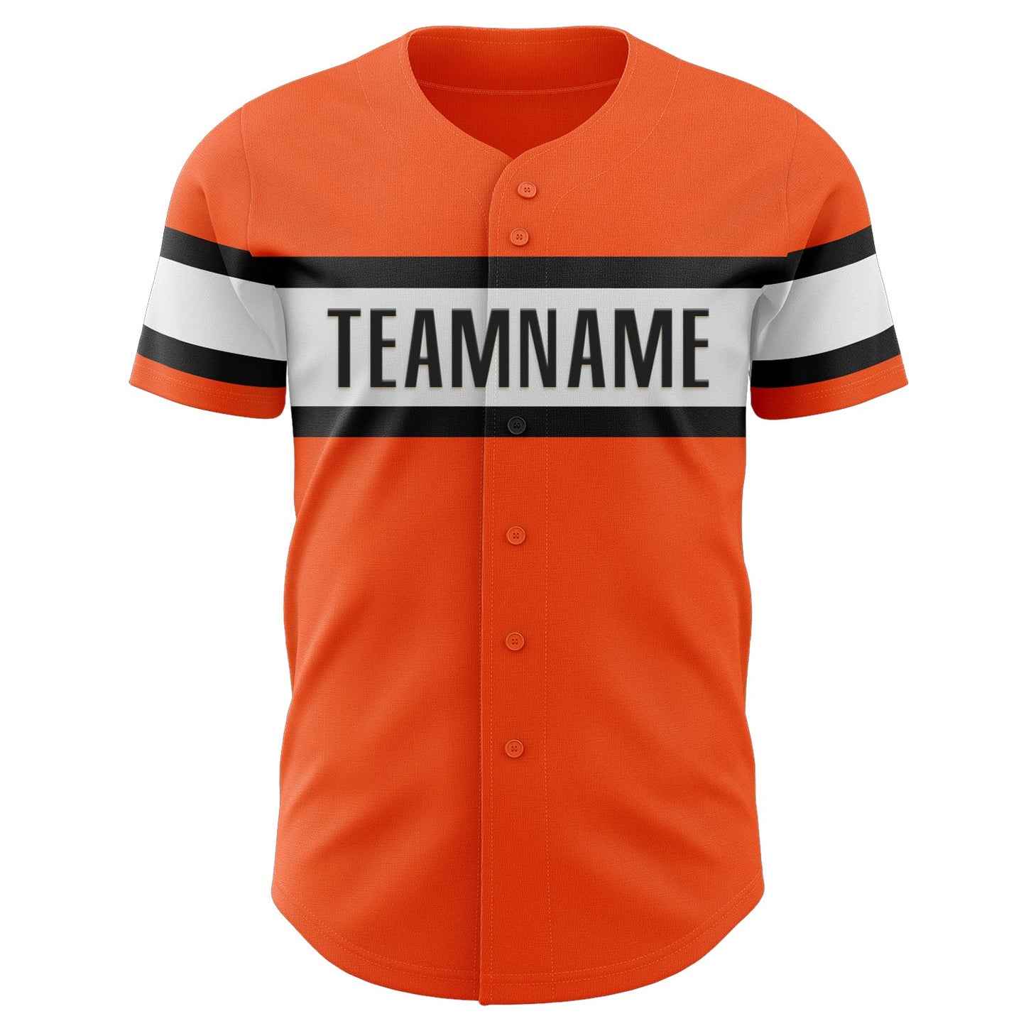 Custom Orange Black-White Authentic Baseball Jersey view 2
