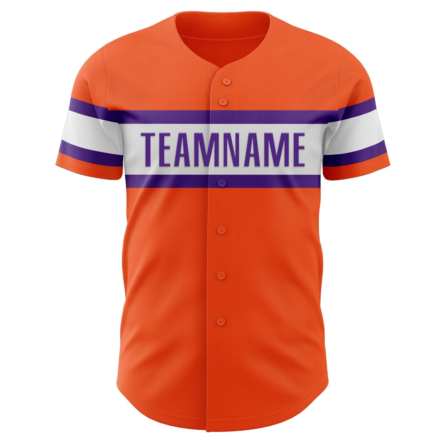 Custom Orange Purple-White Authentic Baseball Jersey view 2