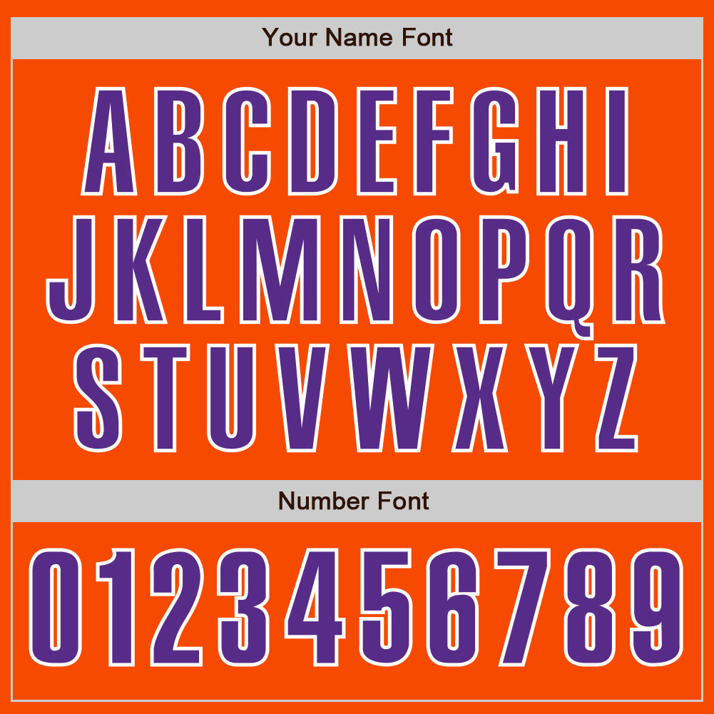 Custom Orange Purple-White Authentic Baseball Jersey view 5