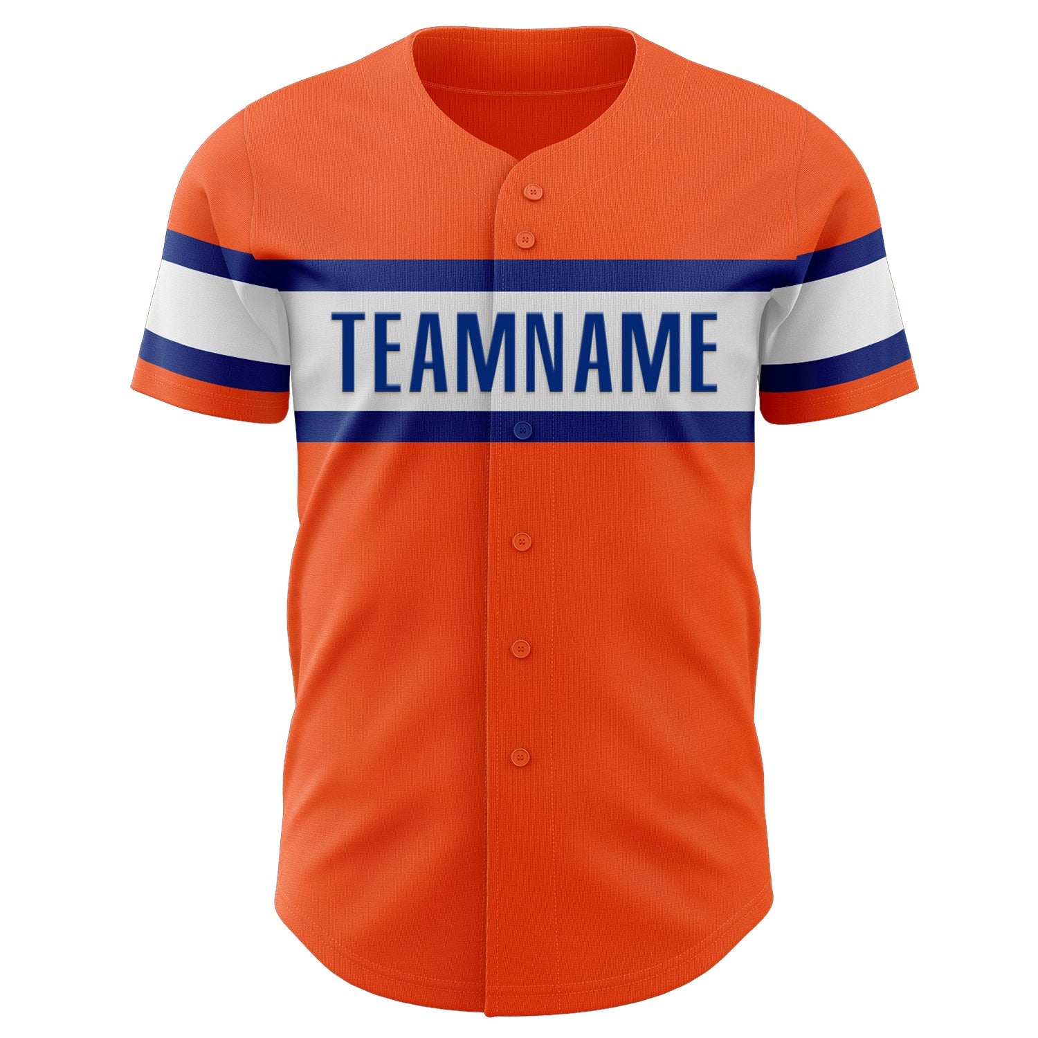Custom Orange Royal-White Authentic Baseball Jersey view 2