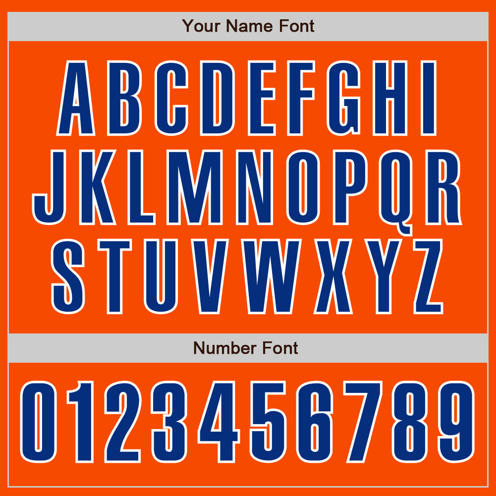 Custom Orange Royal-White Authentic Baseball Jersey view 5