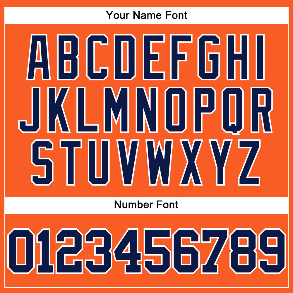 Custom Orange Navy-White Mesh Authentic Throwback Baseball Jersey view 5