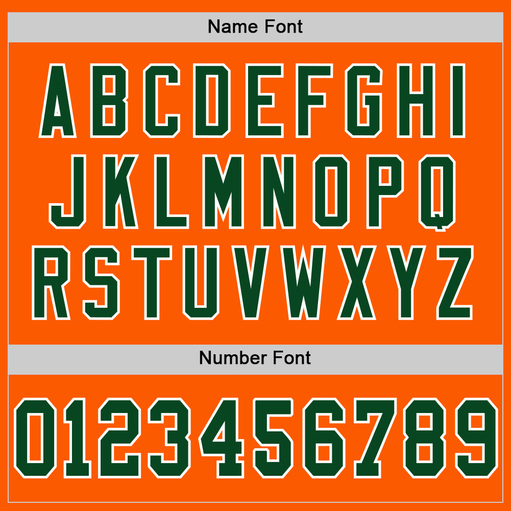 Custom Orange Green-White Mesh Authentic Throwback Football Jersey view 4