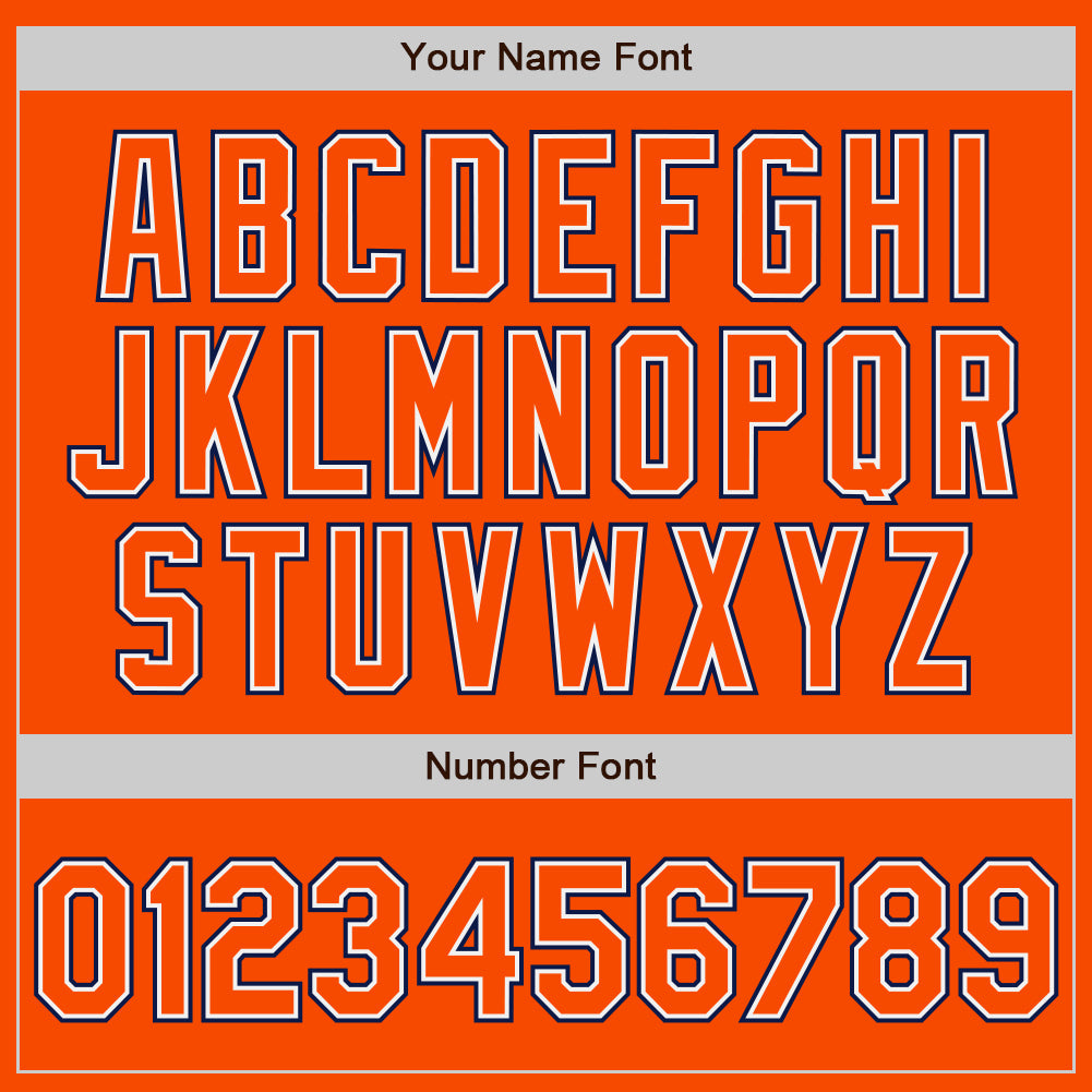 Custom Orange White-Navy Authentic Baseball Jersey view 5