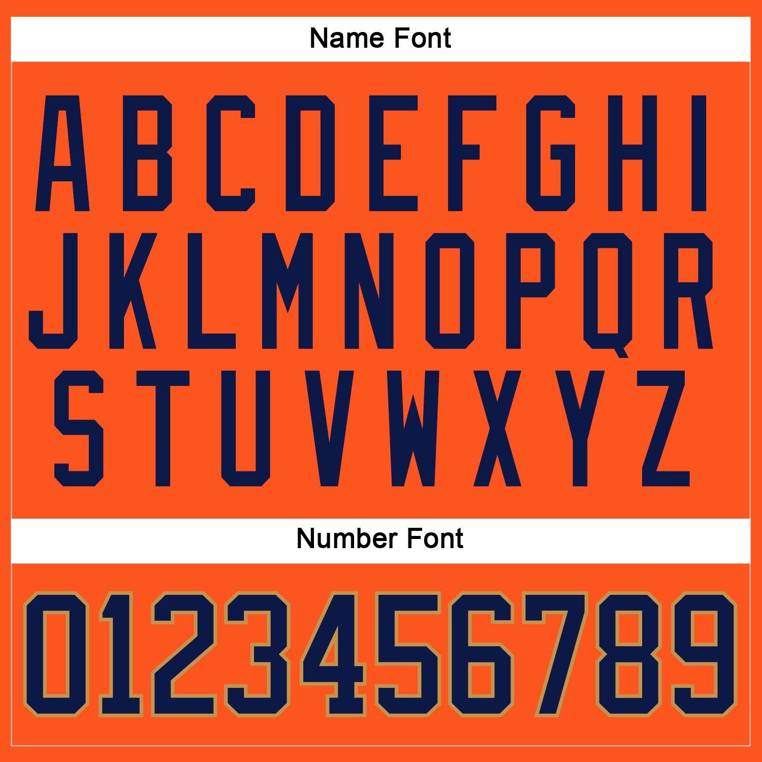 Custom Orange Navy-Old Gold Hockey Jersey view 5