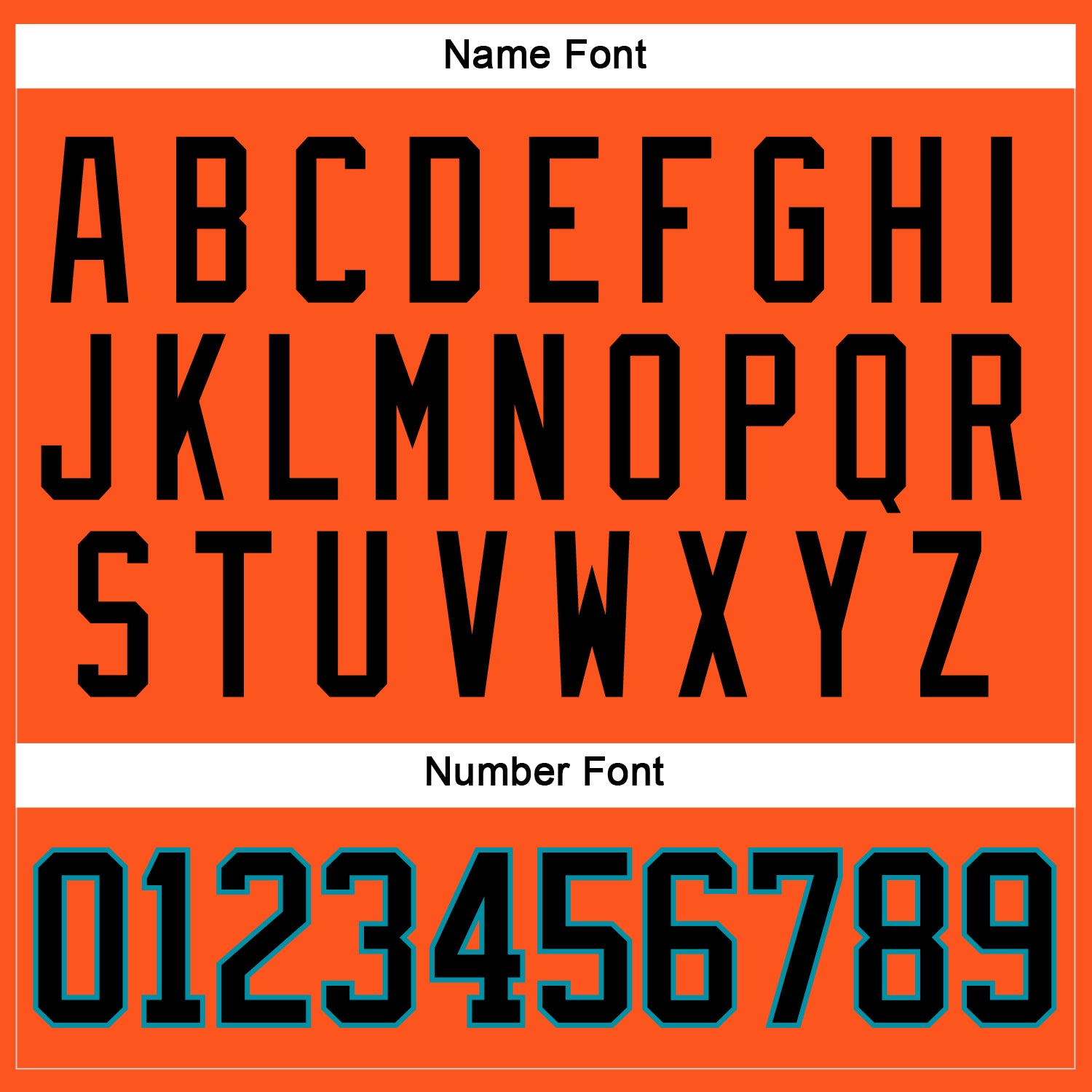 Custom Orange Black-Teal Hockey Jersey view 5