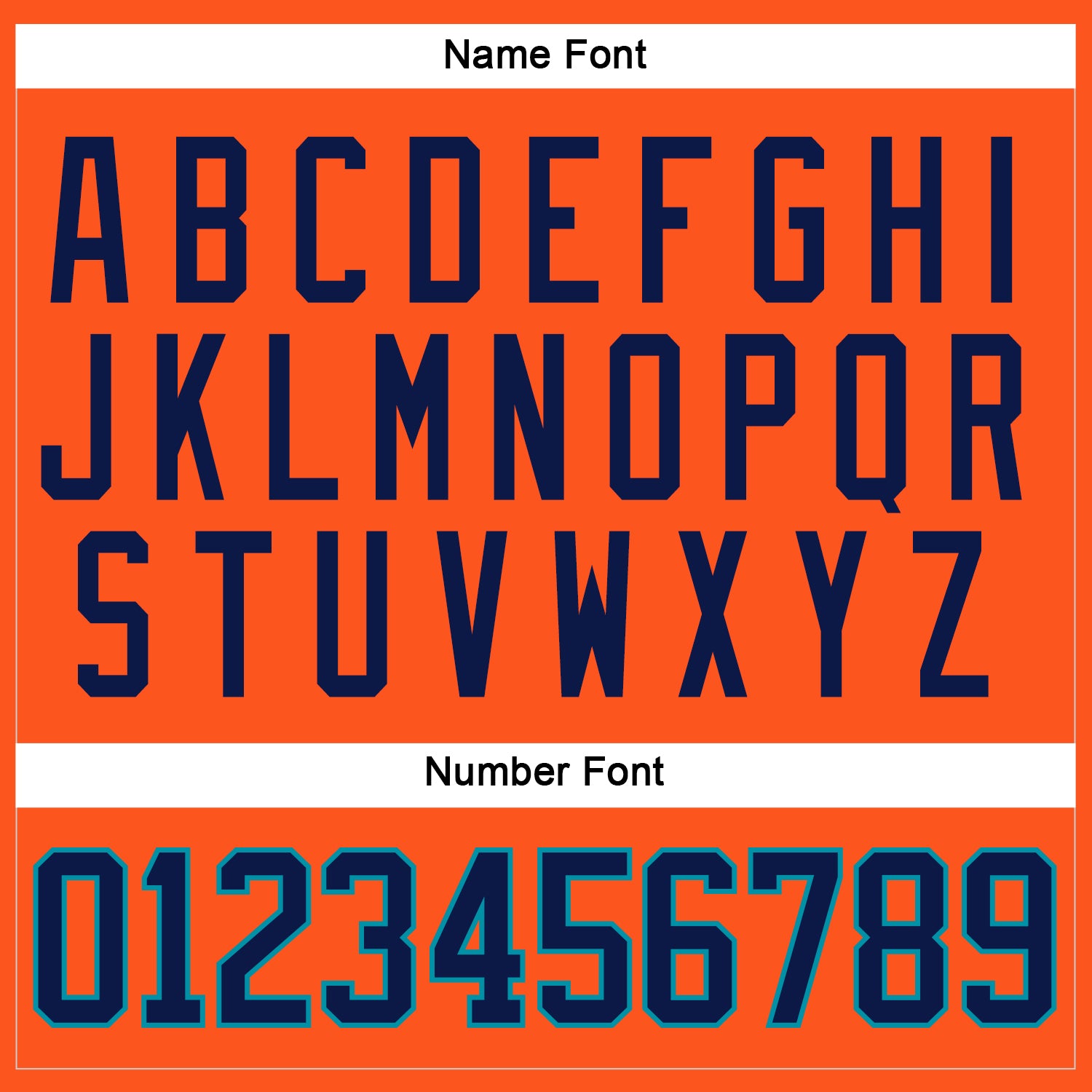 Custom Orange Navy-Teal Hockey Jersey view 5