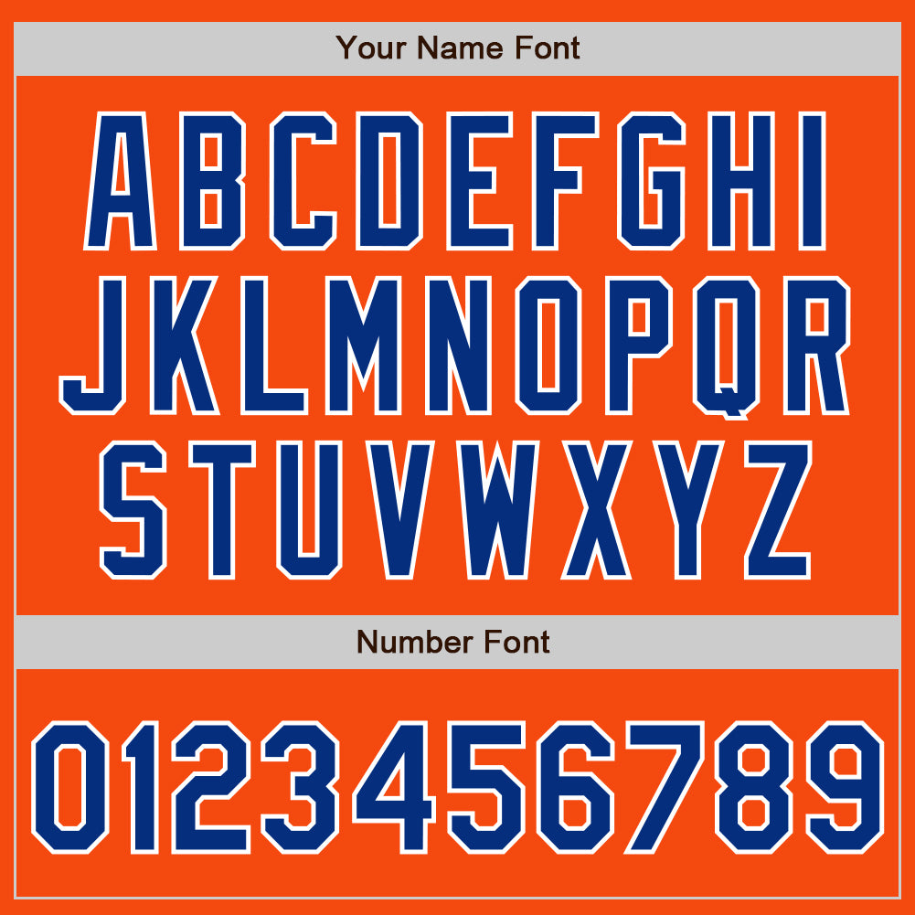 Custom Orange Royal-White Authentic Baseball Jersey view 4