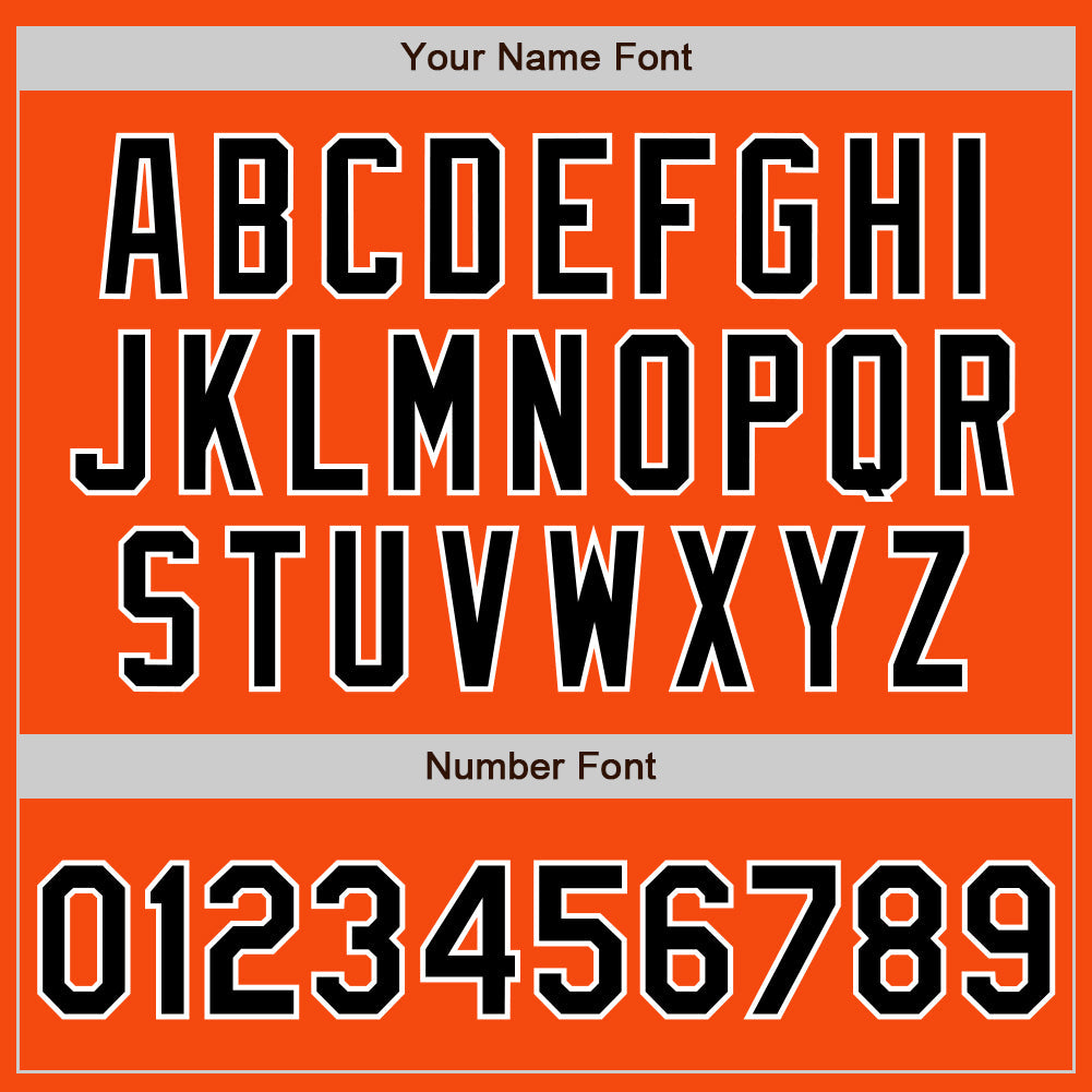Custom Orange Black-White Authentic Baseball Jersey view 8