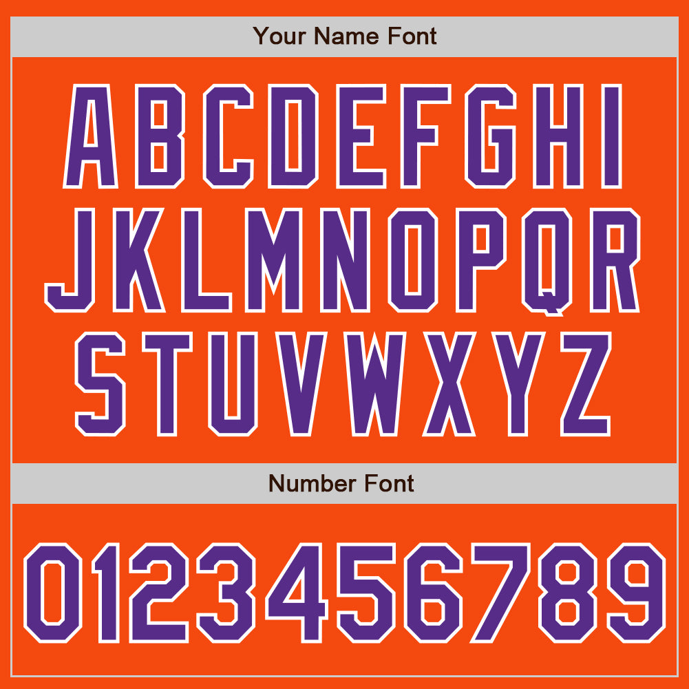 Custom Orange Purple-White Authentic Baseball Jersey view 8