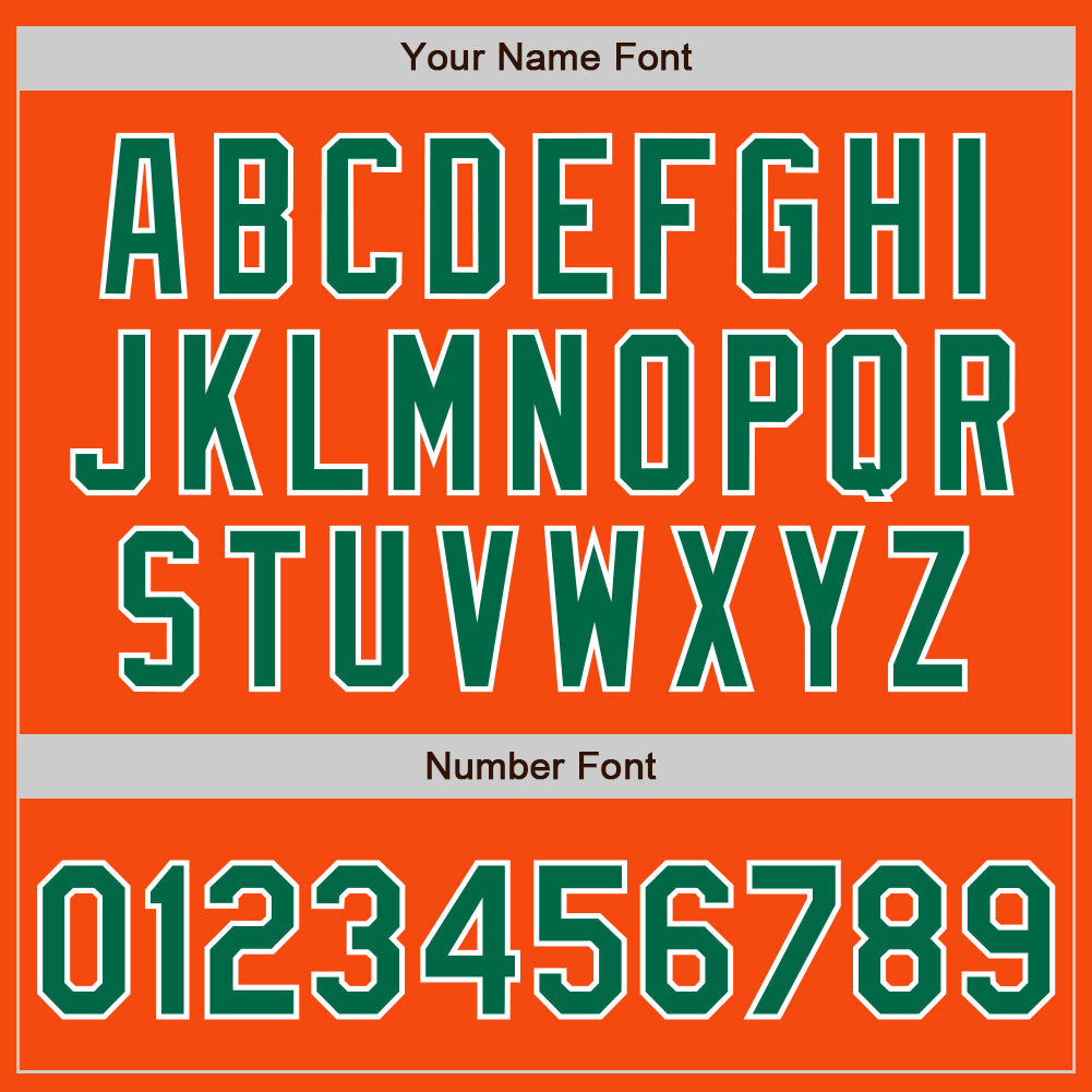 Custom Orange Kelly Green-White Authentic Baseball Jersey view 4