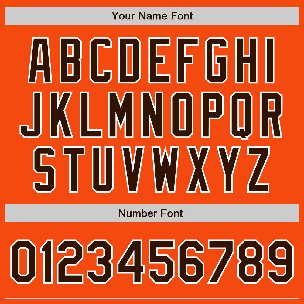 Custom Orange Brown-White Authentic Baseball Jersey view 8