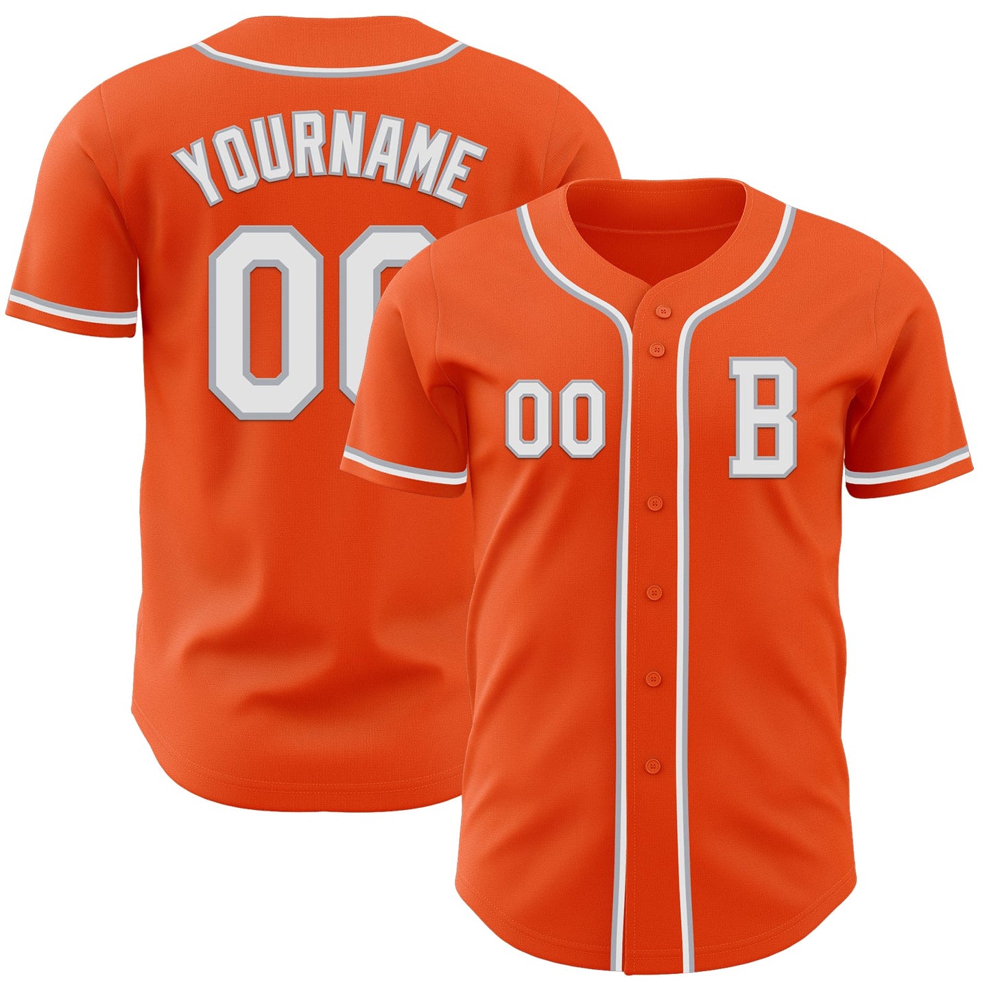 Custom Orange White-Gray Authentic Baseball Jersey - Main View
