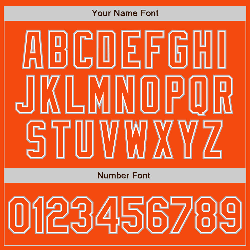 Custom Orange White-Gray Authentic Baseball Jersey view 4