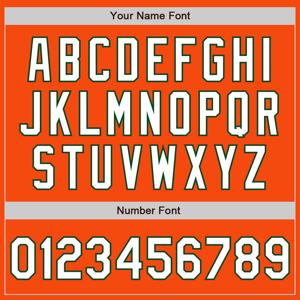 Custom Orange White-Green Authentic Baseball Jersey view 8
