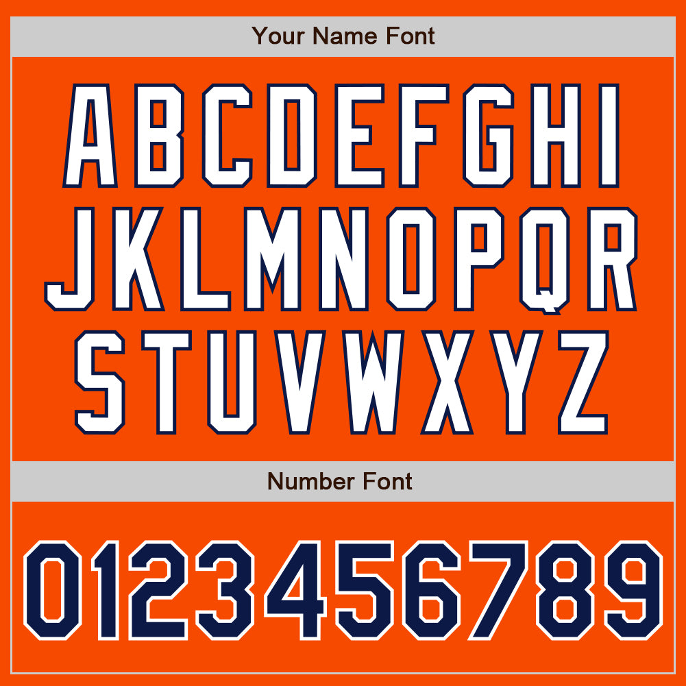 Custom Orange Navy-White Authentic Baseball Jersey view 5