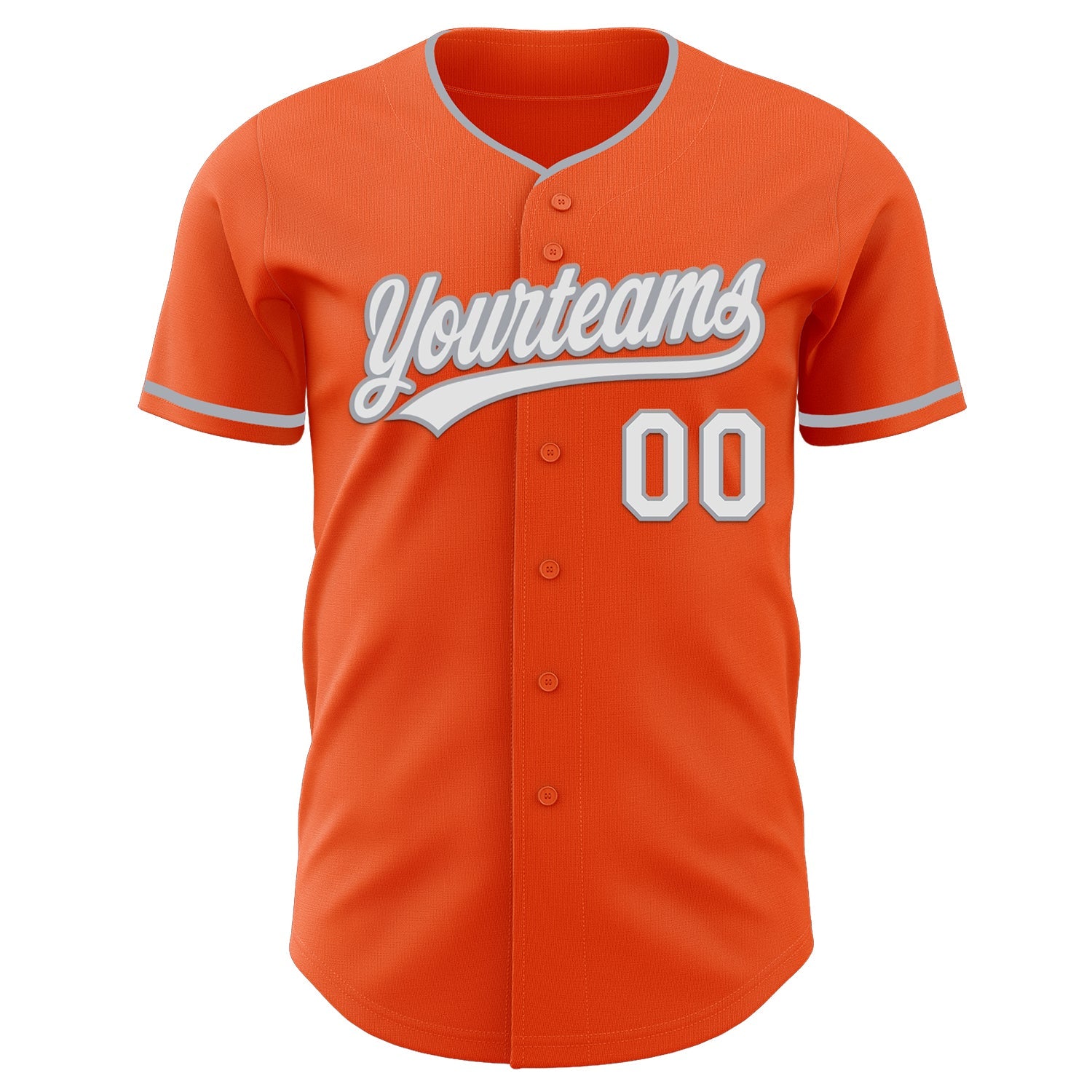 Custom Orange White-Gray Authentic Baseball Jersey view 2